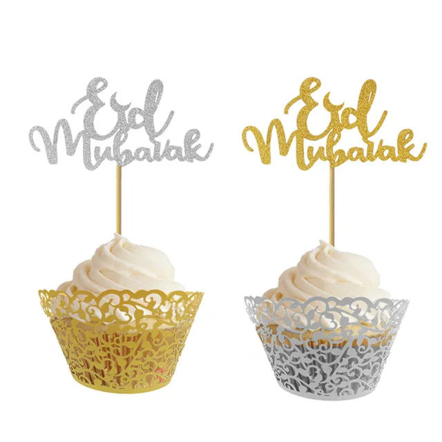 50 штук Золотой и Серебряный 6x12 см блестящая бумага Happy Eid Мубарак кекс топперы для мусульманской вечеринки Eid украшения
50 штук Золотой и Серебряный 6x12 см блестящая бумага Happy Eid Мубарак кекс топперы для мусульманской вечеринки Eid украшения