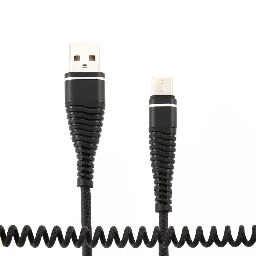 USB-C кабель типа C растягивается спиральная пружина Type-C мужской удлинитель для