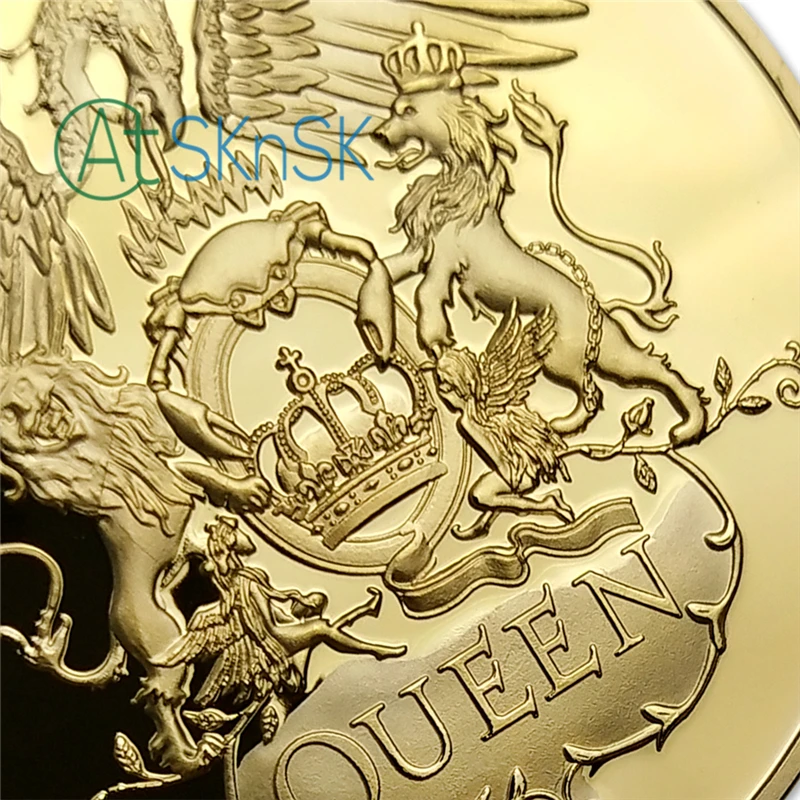 Music Stars Medallion,DHL Free Shipping,100pcs/lot Famous Music Star - Queen Band Gold Plated Coin