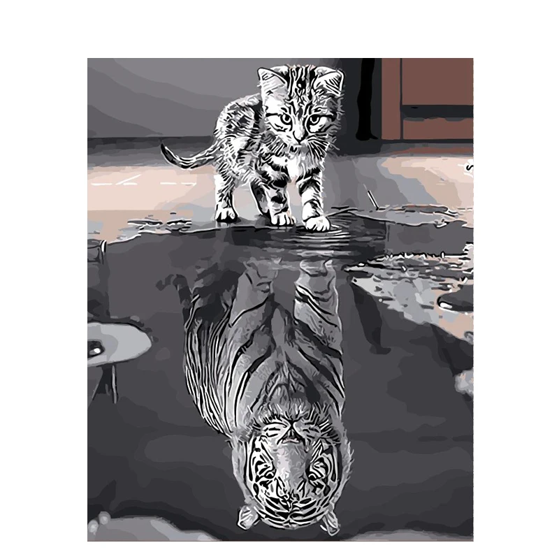 Reflection Cat Animal DIY Digital Painting By Numbers Modern Wall Art Canvas Painting Unique Gift Home Decor 40x50cm
Reflection Cat Animal DIY Digital Painting By Numbers Modern Wall Art Canvas Painting Unique Gift Home Decor 40x50cm