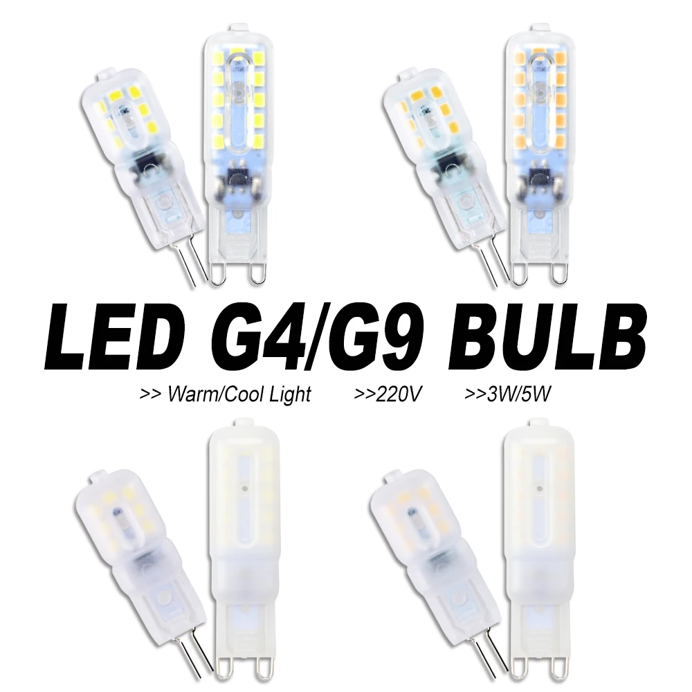 LED Light Dimmable G9 LED Bulb 3W Ampoule G4 LED 220V Lamp 5W Corn Bulb 2835 Spotlight Chandelier Lighting Replace Halogen Lamp
LED Light Dimmable G9 LED Bulb 3W Ampoule G4 LED 220V Lamp 5W Corn Bulb 2835 Spotlight Chandelier Lighting Replace Halogen Lamp