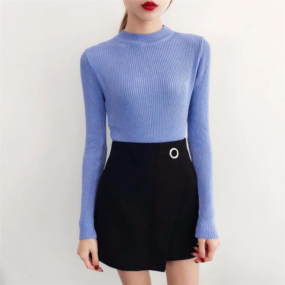 Bright Silk Knit Women Sweater 2020 Autumn/Winter New Slim Turtleneck Sweater Long Sleeve Pullover Sweater Big Elastic Femme
Bright Silk Knit Women Sweater 2020 Autumn/Winter New Slim Turtleneck Sweater Long Sleeve Pullover Sweater Big Elastic Femme