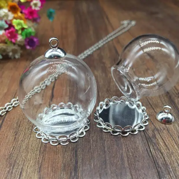 5sets/lot 30*20mm Glass globe silver plated double lace setting base 8mm cap glass vials pendant DIY glass necklace pendant dome
5sets/lot 30*20mm Glass globe silver plated double lace setting base 8mm cap glass vials pendant DIY glass necklace pendant dome