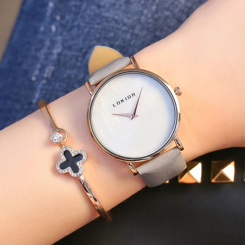 Фото LOKIOR бренд для женщин часы Изысканный розовое золото повседневное кварцевые