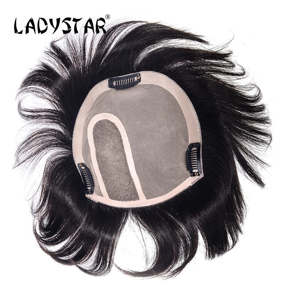 LADYSTAR парик для замены волос полностью ручная работа бразильские волосы с зажимом
