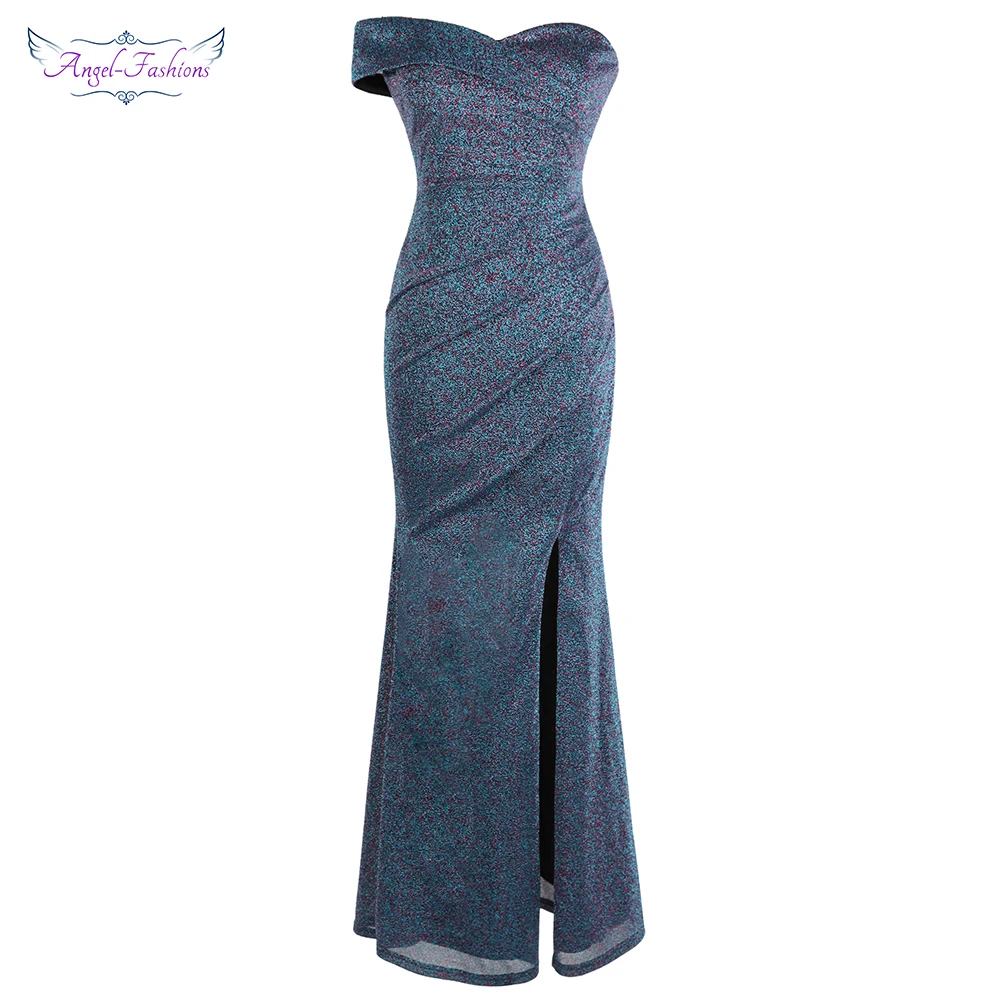 Angel-fashions Women's Elegant Evening Dresses Long Off Shoulder Pleated Slit Formal Party Gown Blue 443
Angel-fashions Women's Elegant Evening Dresses Long Off Shoulder Pleated Slit Formal Party Gown Blue 443