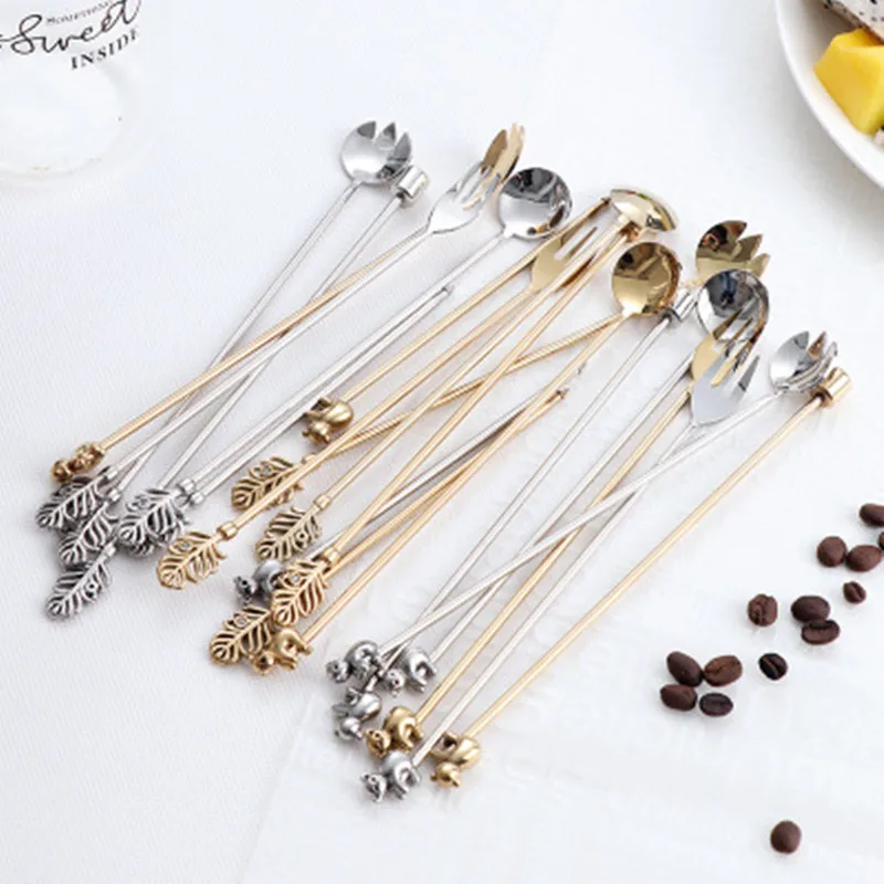 WOFU Direct Shipping 5pcs/set Koala Leaf Handle Cocktail Mixing Stick Stirs Set Tableware Stainless Steel Coffee Scoops Bar Tool
WOFU Direct Shipping 5pcs/set Koala Leaf Handle Cocktail Mixing Stick Stirs Set Tableware Stainless Steel Coffee Scoops Bar Tool