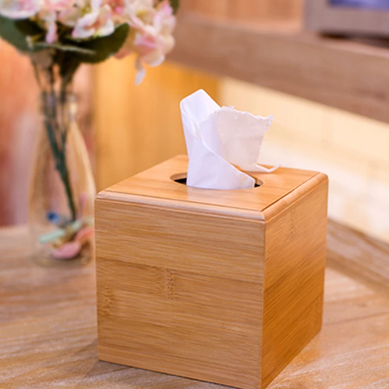 

SBLE бамбуковый квадратный держатель для бумажных полотенец деревянная коробка для хранения с выдвижными ящиками с одноразовыми салфетками ...