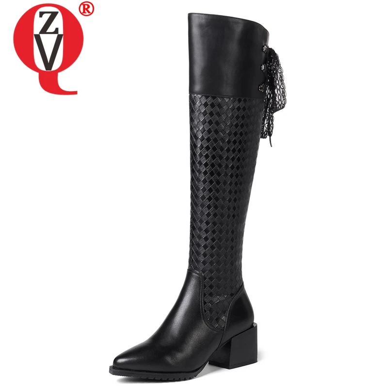 ZVQ Hot Sale 2020 Winter New Fashion Concise Pointed Toe Handmade Genuine Leather High Square Heel Platform Zip Knee High Boots
ZVQ Hot Sale 2020 Winter New Fashion Concise Pointed Toe Handmade Genuine Leather High Square Heel Platform Zip Knee High Boots