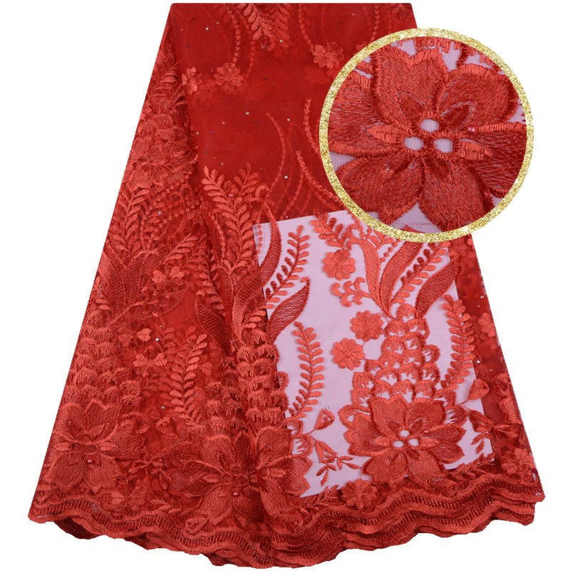 High Quality 2019 African French Net Lace Fabric Embroidered Nigerian Lace Fabric Guipure Cord Lace With Stones And Beads F1553
High Quality 2019 African French Net Lace Fabric Embroidered Nigerian Lace Fabric Guipure Cord Lace With Stones And Beads F1553