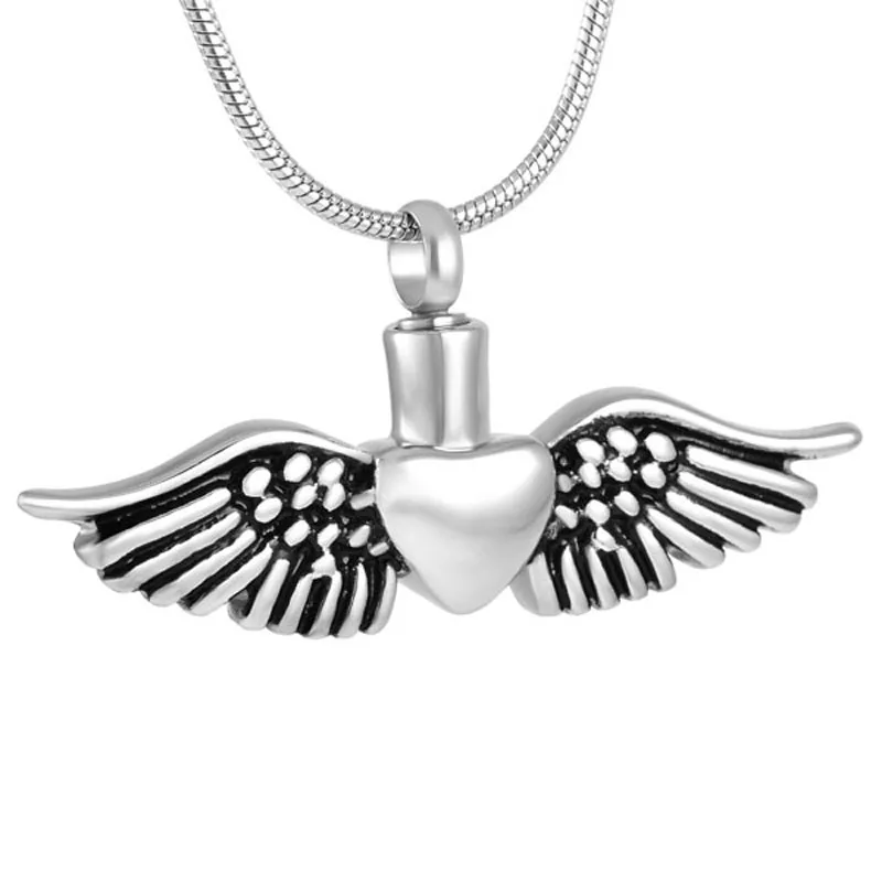 IJD8495 Stainless Steel Angel Wings Heart Cremation Necklace for Ashes Urn Memorial Keepsake Pendant Jewelry
IJD8495 Stainless Steel Angel Wings Heart Cremation Necklace for Ashes Urn Memorial Keepsake Pendant Jewelry