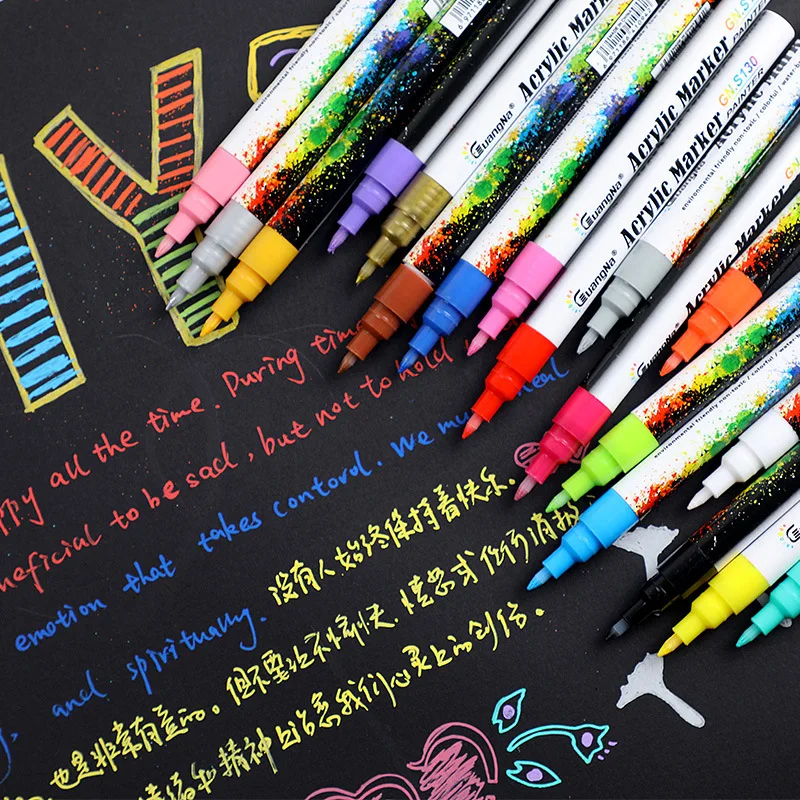 Фото Набор акриловых маркеров для рисования 0 7 мм 18 цветов|Фломастеры| |