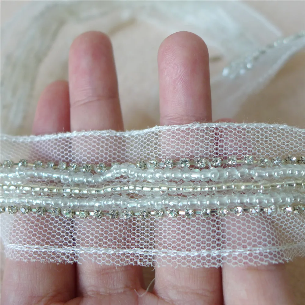 5.7 Yards Delicate Pearl Beading Wide Lace Fabric Trim With Rhinestone DIY Accessory For Ball Gown, Sewing Patches Free Shipping
5.7 Yards Delicate Pearl Beading Wide Lace Fabric Trim With Rhinestone DIY Accessory For Ball Gown, Sewing Patches Free Shipping