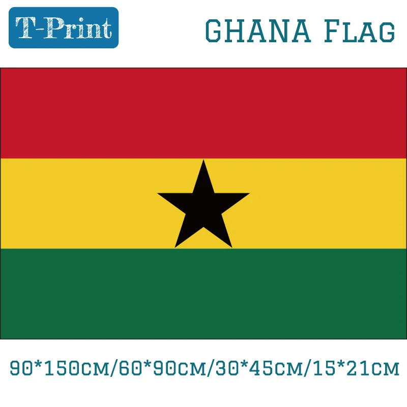 Ghana National Flag 90*150cm/60*90cm/30*45cm/15*21cm For National Day Event World Cup
Ghana National Flag 90*150cm/60*90cm/30*45cm/15*21cm For National Day Event World Cup