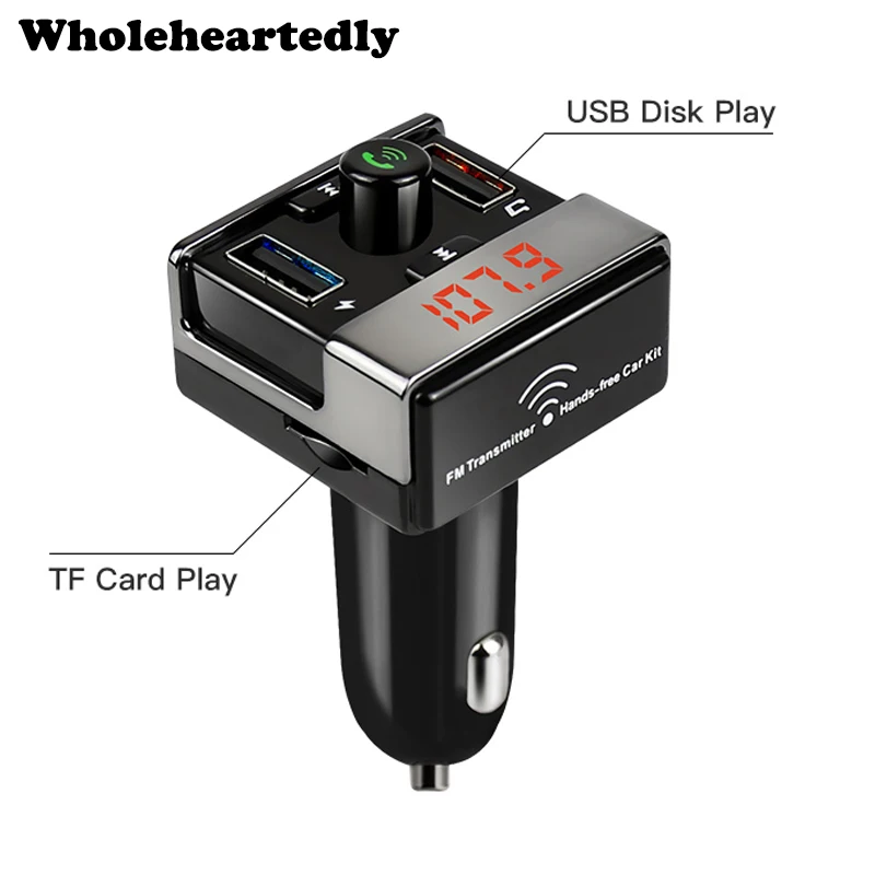 Bluetooth Car Kit Handsfree USB Car Charger Car MP3 Audio Player FM Transmitter Wireless Modulator with TF Card Slot U Disk port
Bluetooth Car Kit Handsfree USB Car Charger Car MP3 Audio Player FM Transmitter Wireless Modulator with TF Card Slot U Disk port