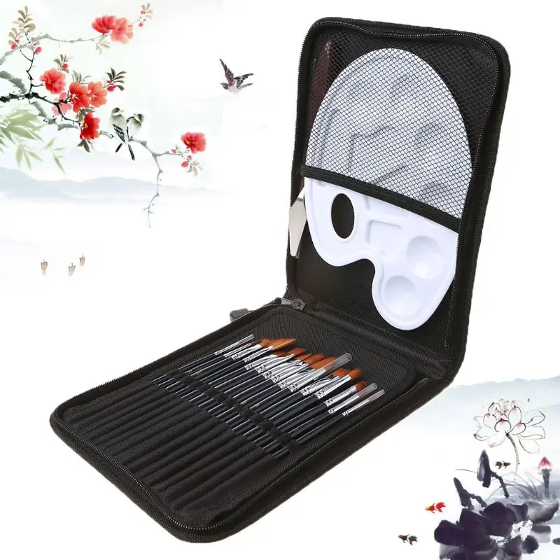 18 шт./компл. кисти для рисования, деревянная акриловая Палитра для рисования гуашью, набор косметических ручек для рисования 
18 шт./компл. кисти для рисования, деревянная акриловая Палитра для рисования гуашью, набор косметических ручек для рисования