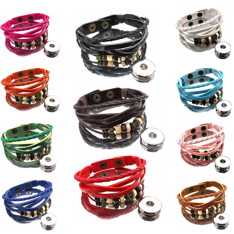 New Arrival 304 Really Hand Woven Genuine Leather Fashion Bracelet 18mm Snap Button Charm Bangle Jewelry For Women Gift
New Arrival 304 Really Hand Woven Genuine Leather Fashion Bracelet 18mm Snap Button Charm Bangle Jewelry For Women Gift