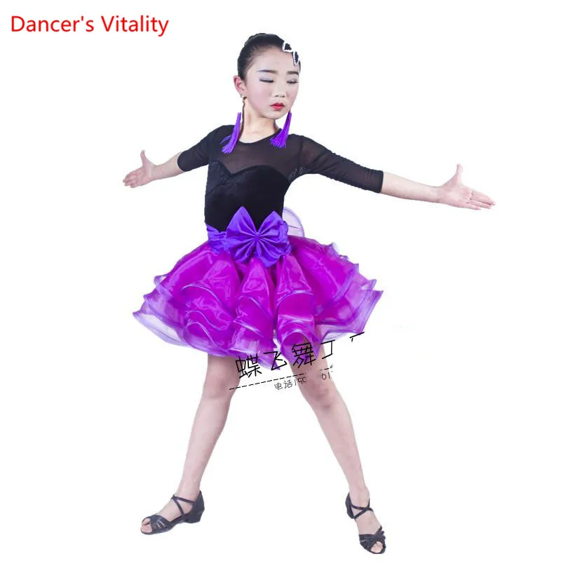 Girls latin dance dress ballroom dance clothing Kid's/children competition dress Gauze long sleeve stage practice costumes
Girls latin dance dress ballroom dance clothing Kid's/children competition dress Gauze long sleeve stage practice costumes