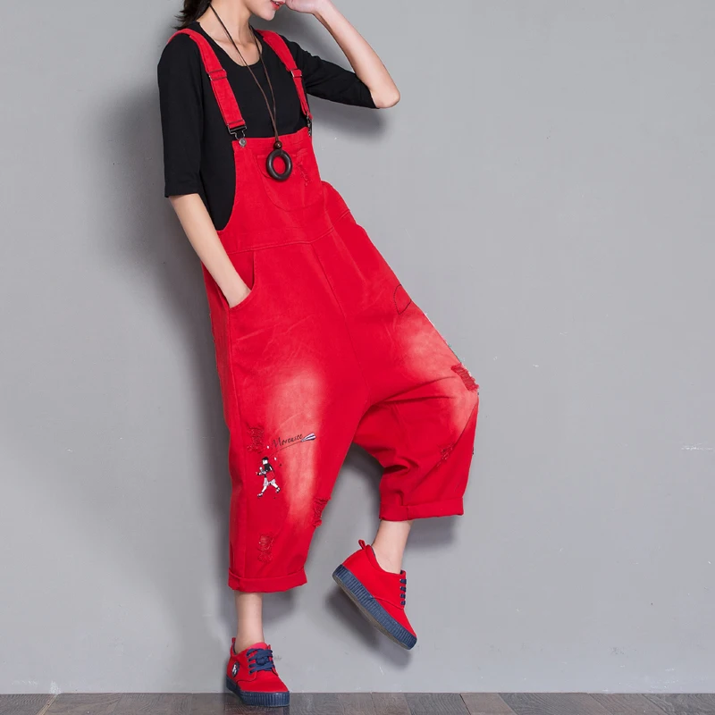 Red Wide Leg Bib Denim Overalls Women casual Jumpsuits oversized hole ripped baggy Suspenders jeans loose Cowboy Bodysuits
Red Wide Leg Bib Denim Overalls Women casual Jumpsuits oversized hole ripped baggy Suspenders jeans loose Cowboy Bodysuits