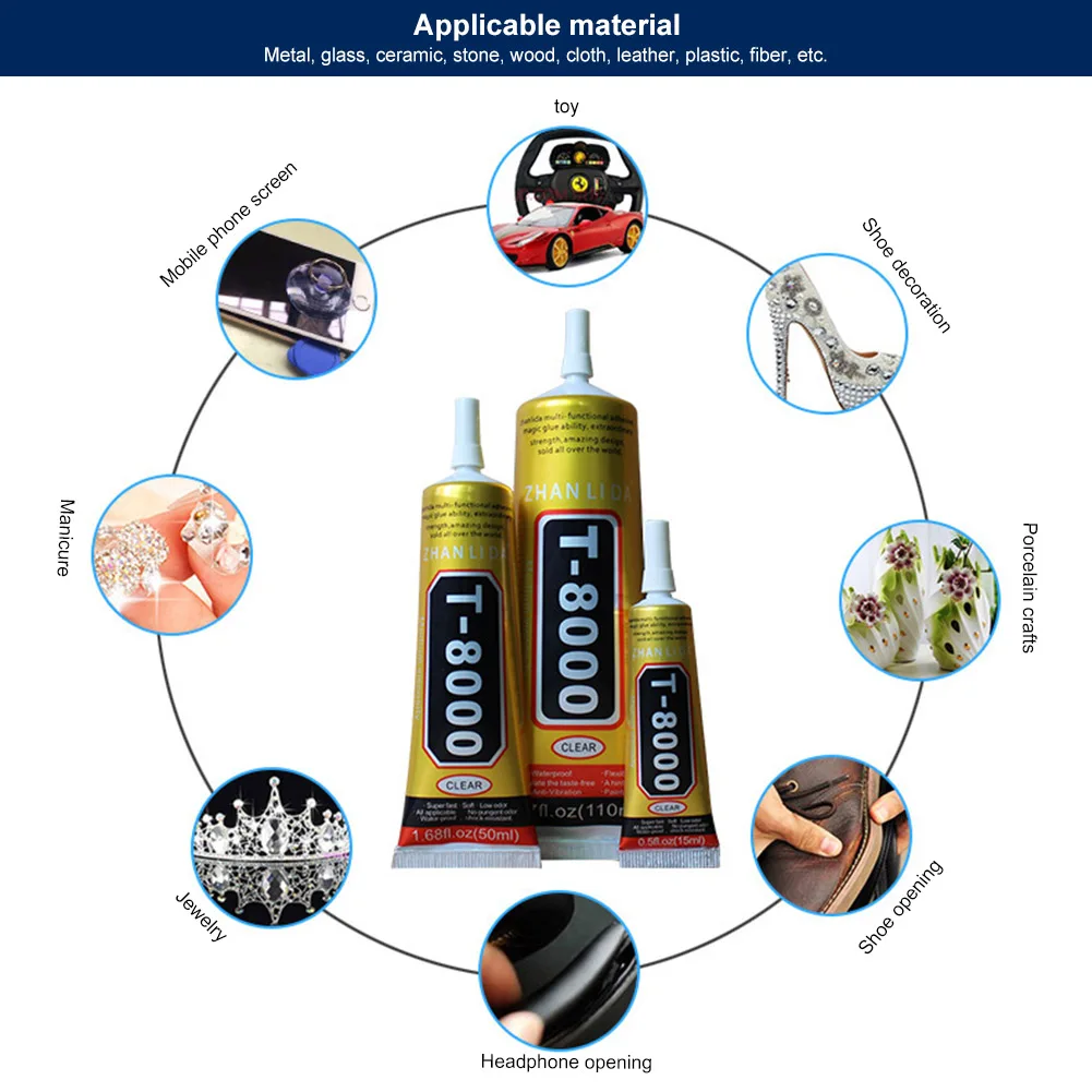 1 Pcs 15ml T8000 Repair Liquid Glue Multi Purpose Glue for Touchscreen Phone Frame Epoxy Adhesive MAL999
1 Pcs 15ml T8000 Repair Liquid Glue Multi Purpose Glue for Touchscreen Phone Frame Epoxy Adhesive MAL999