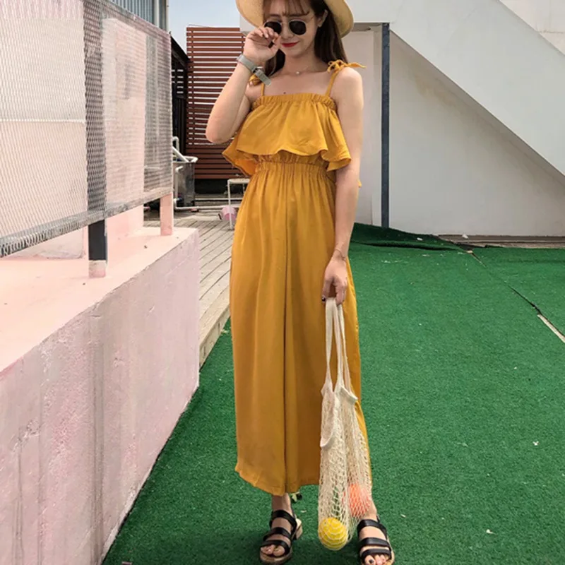 Summer Women Sexy Spaghetti Strap Jumpsuit Sleeveless Wide Leg Overalls Rompers Girls Sweet Ankle Length Pants Jumpsuits
Summer Women Sexy Spaghetti Strap Jumpsuit Sleeveless Wide Leg Overalls Rompers Girls Sweet Ankle Length Pants Jumpsuits