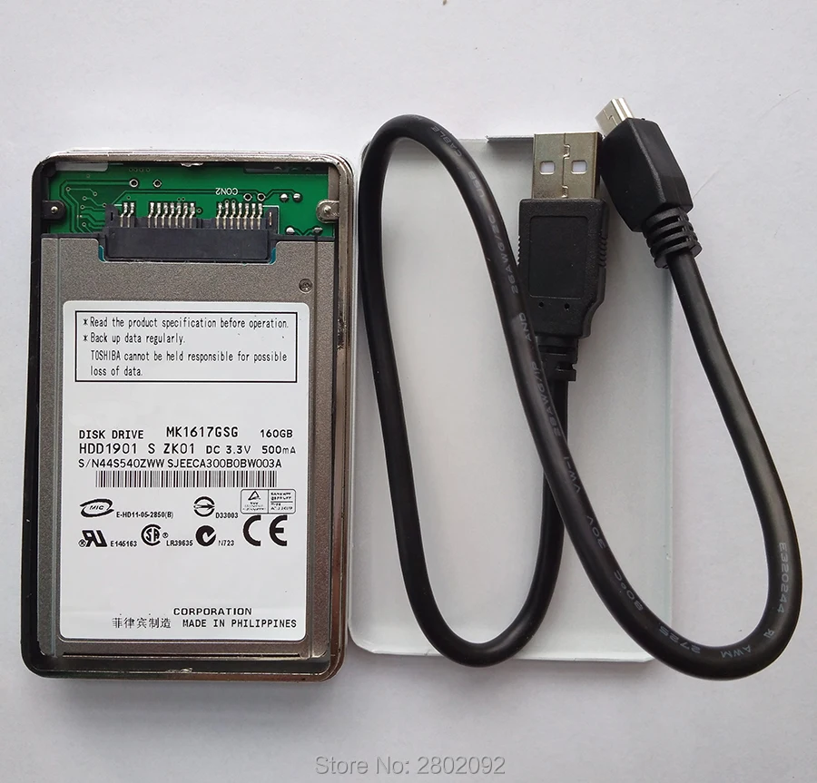 Новый 160 Гб HDD 1 8 "MicroSATA MK1617GSG и мобильный жесткий диск коробка для HP 2740p 2730p 2530p 2540p
