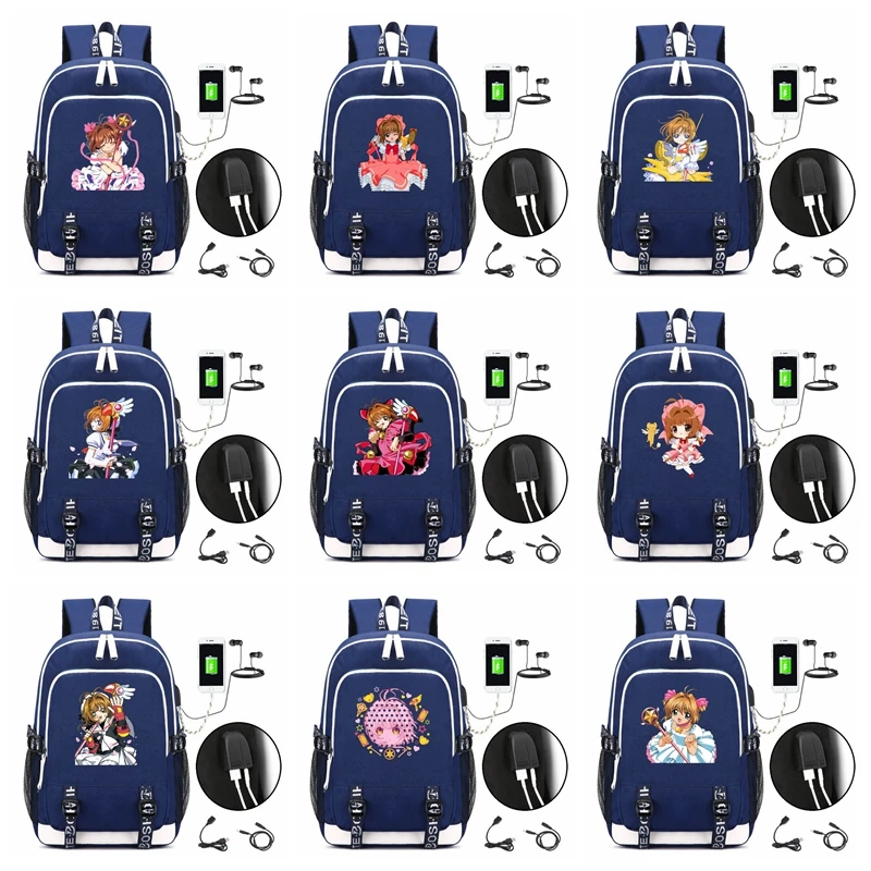 Anime Card Captor Sakura Laptop Backpack School Bags Bookbag USB Charge Interface Women Girls Shoulder Travel Bag Leisure Bag
Anime Card Captor Sakura Laptop Backpack School Bags Bookbag USB Charge Interface Women Girls Shoulder Travel Bag Leisure Bag