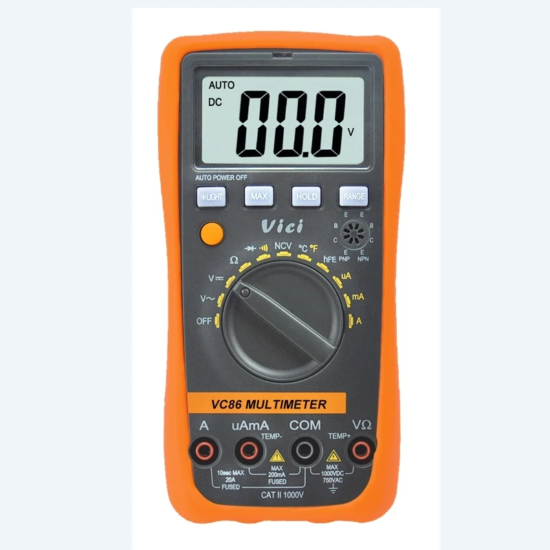 Digital Auto Range DMM Temperature Meter Handheld w/ NCV LCD Backlight TR DC AC VA Multimeter Electronic Precision Tester VC86
Digital Auto Range DMM Temperature Meter Handheld w/ NCV LCD Backlight TR DC AC VA Multimeter Electronic Precision Tester VC86