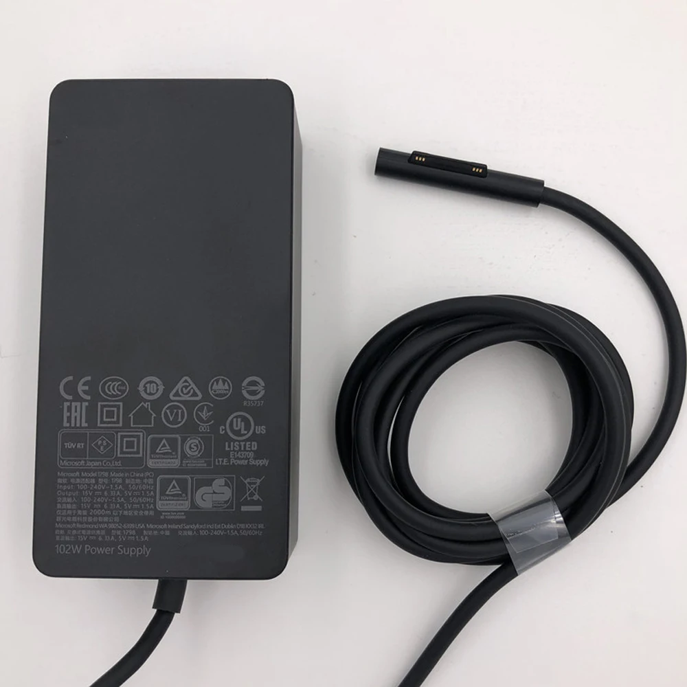 Genuine Original For Microsoft Surface Book & Book 2 i7-6600U Power Supply Adapter Charger 1798 15V 6.33A 102W & US Power Cable
Genuine Original For Microsoft Surface Book & Book 2 i7-6600U Power Supply Adapter Charger 1798 15V 6.33A 102W & US Power Cable
