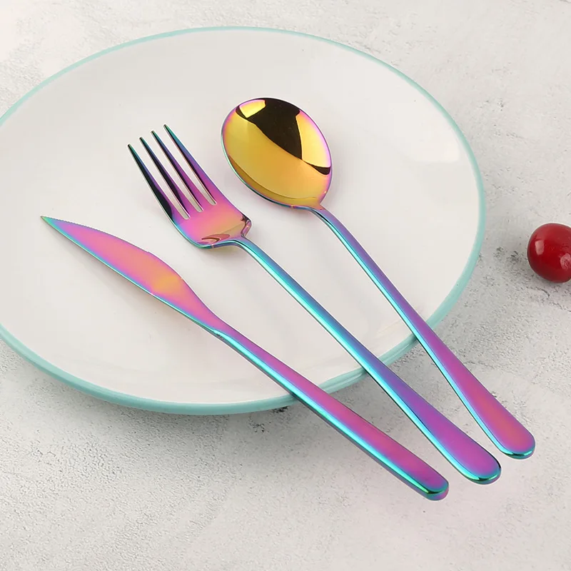Creative Stainless Steel Western Style Fork and Spoon for Food Colorful Tableware Set Steak Knife Dinnerware Dinner set
Creative Stainless Steel Western Style Fork and Spoon for Food Colorful Tableware Set Steak Knife Dinnerware Dinner set