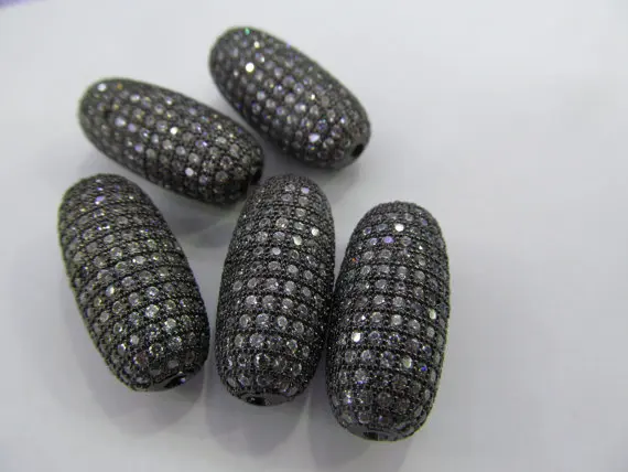 Top Quality 12pcs 11x25mm Micro Pave CZ Brass European Bead Cubic Zirconia drum Tube Gunmetal crystal Findings
Top Quality 12pcs 11x25mm Micro Pave CZ Brass European Bead Cubic Zirconia drum Tube Gunmetal crystal Findings
