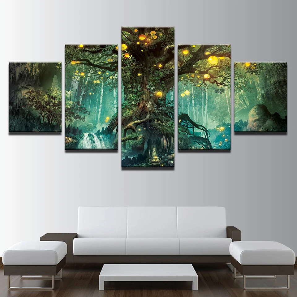 HD Printed Home Decor Paintings On Canvas Wall Art 5Pcs Enchanted Tree Scenery Modular Vintage Pictures For Living Room No Frame
HD Printed Home Decor Paintings On Canvas Wall Art 5Pcs Enchanted Tree Scenery Modular Vintage Pictures For Living Room No Frame