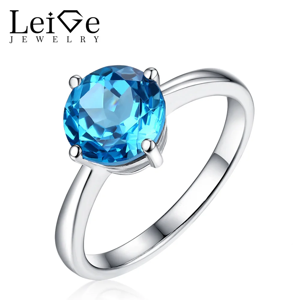Leige Jewelry Natural Swiss Blue Topaz Ring Round Cut Gemstone 925 Sterling Sliver Wedding Rings for Women Fine Jewelry
Leige Jewelry Natural Swiss Blue Topaz Ring Round Cut Gemstone 925 Sterling Sliver Wedding Rings for Women Fine Jewelry