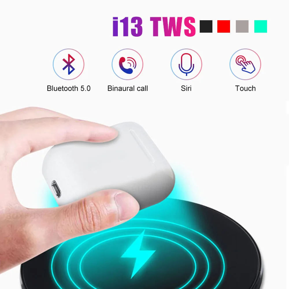 I13 TWS Touch Control Bluetooth Earphones Pop-up HD Stereo Wireless Headphones Gaming Headset QI Charging | Электроника