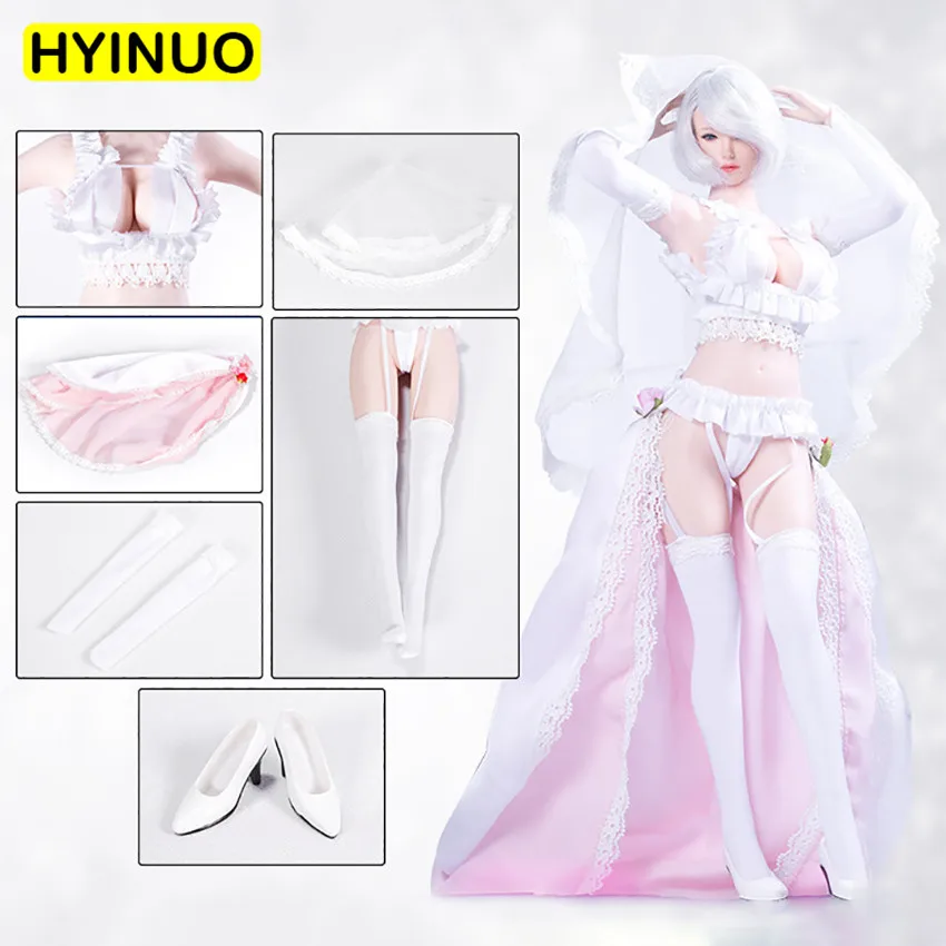 

1/6 Scale Sexy Girl Wedding Dress Female Second Element Clothes Suit Clothes Clothing Set F 12" Action Figure Female Body Doll