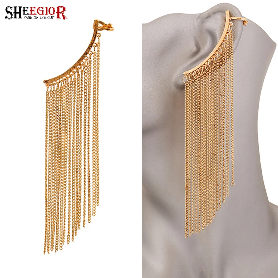 Boho Ethnic Long Tassel Clip Earrings for Women Accessories Gold Silver color Earcuff Earring Femme Fashion Jewelry Dropshipping
Boho Ethnic Long Tassel Clip Earrings for Women Accessories Gold Silver color Earcuff Earring Femme Fashion Jewelry Dropshipping