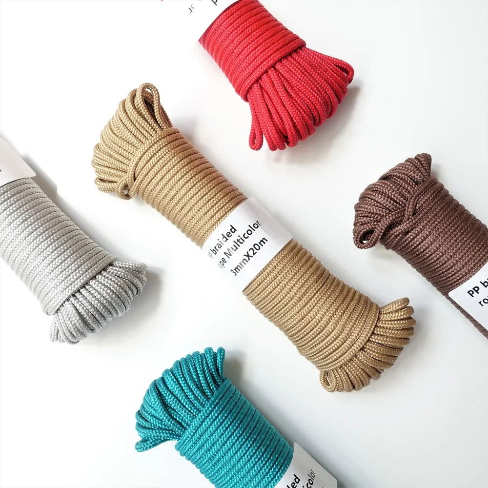 3mmx20m Braided Polypropylene Rope PP Clothes Line Packing Rope Home Decoration DIY Hang Tag Garden Accessories Outdoor Camping
3mmx20m Braided Polypropylene Rope PP Clothes Line Packing Rope Home Decoration DIY Hang Tag Garden Accessories Outdoor Camping