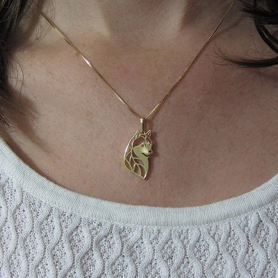 Siberian husky head - Gold and silver pendant and necklace jewelry Simple abstract animal free ship 12pcs/lot
Siberian husky head - Gold and silver pendant and necklace jewelry Simple abstract animal free ship 12pcs/lot