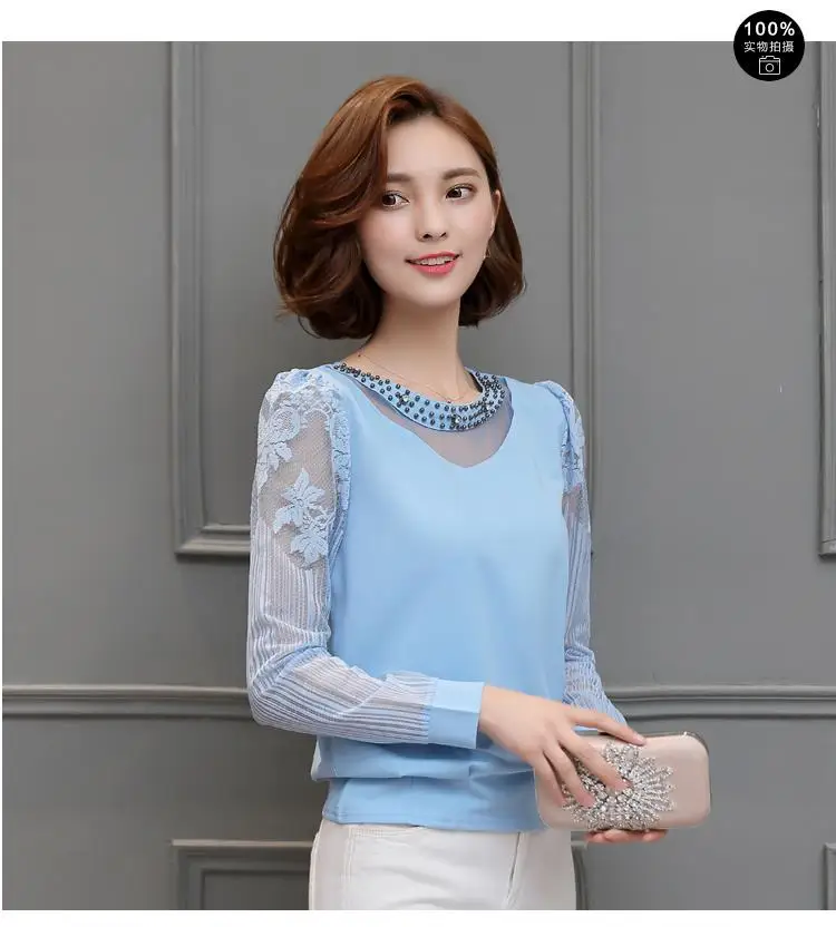 3XL Fashion New 2017 Spring Fashion Women Long Sleeve Slim Diamond lace Tops Chiffon Lace Floral Candy Colors Blouses Shirts
3XL Fashion New 2017 Spring Fashion Women Long Sleeve Slim Diamond lace Tops Chiffon Lace Floral Candy Colors Blouses Shirts