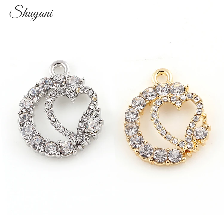 20Pcs/lot Silver Plated Clear Crystal Heart Charm Pendant Jewelry Findings Round Dangle Accessories
20Pcs/lot Silver Plated Clear Crystal Heart Charm Pendant Jewelry Findings Round Dangle Accessories