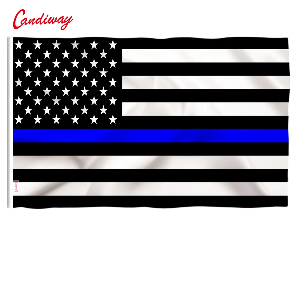 Thin Blue Line American Flag Honoring our Men and Women of Law Enforcement Grommet
Thin Blue Line American Flag Honoring our Men and Women of Law Enforcement Grommet