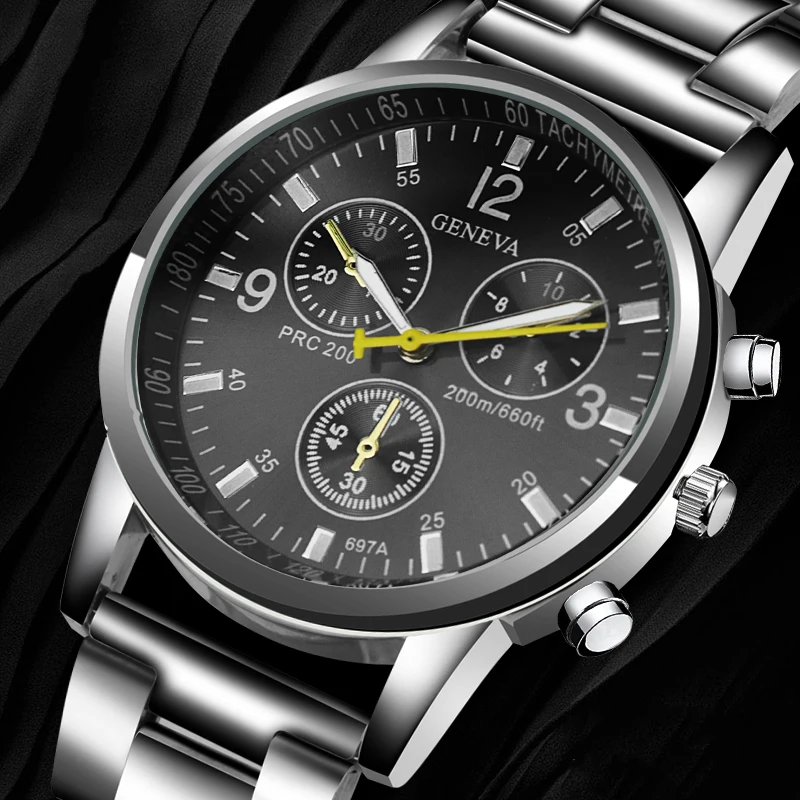 Top Luxury Brand Watch New Mens watches GENEVA Stainless steel belt Fashion male Business Quartz wristwatch relogio masculino
Top Luxury Brand Watch New Mens watches GENEVA Stainless steel belt Fashion male Business Quartz wristwatch relogio masculino