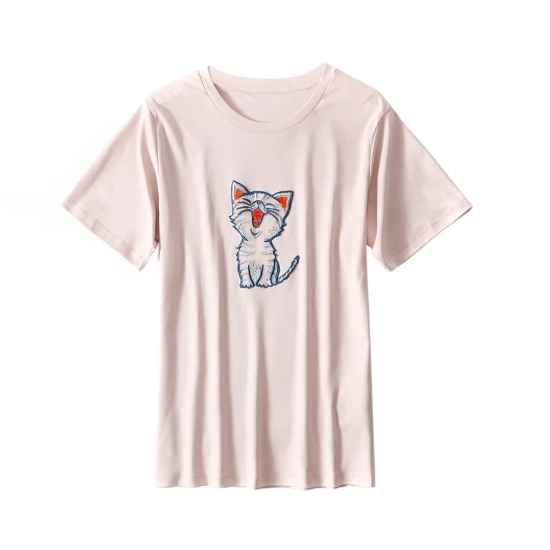 New 661 6535 cotton embroidery cute kitten short sleeve T shirt new female early spring 2019
New 661 6535 cotton embroidery cute kitten short sleeve T shirt new female early spring 2019
