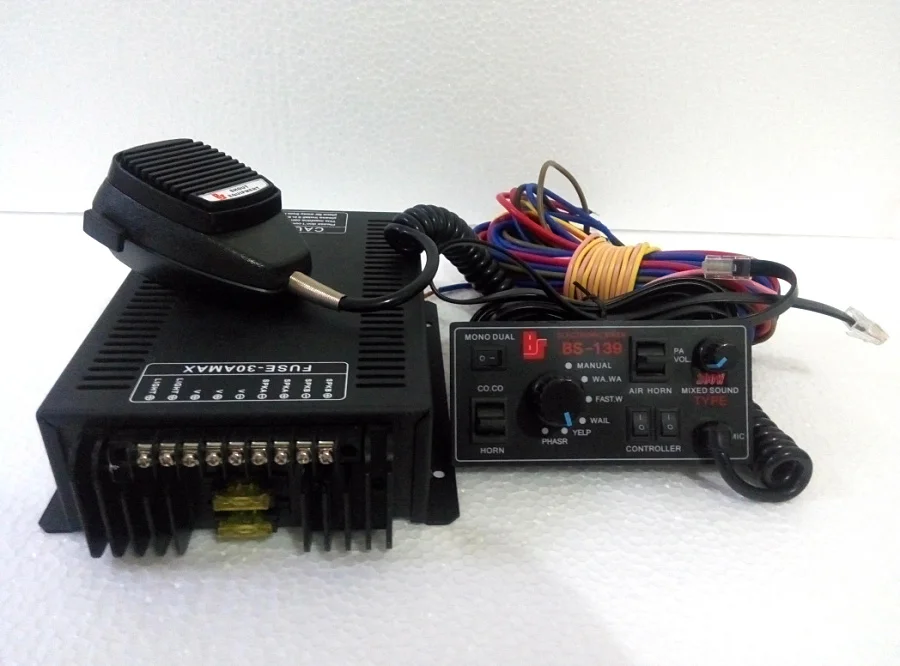200W DC12V car alarm warning siren amplifier with control panel with microphone,volume adjust function(without speaker)
200W DC12V car alarm warning siren amplifier with control panel with microphone,volume adjust function(without speaker)