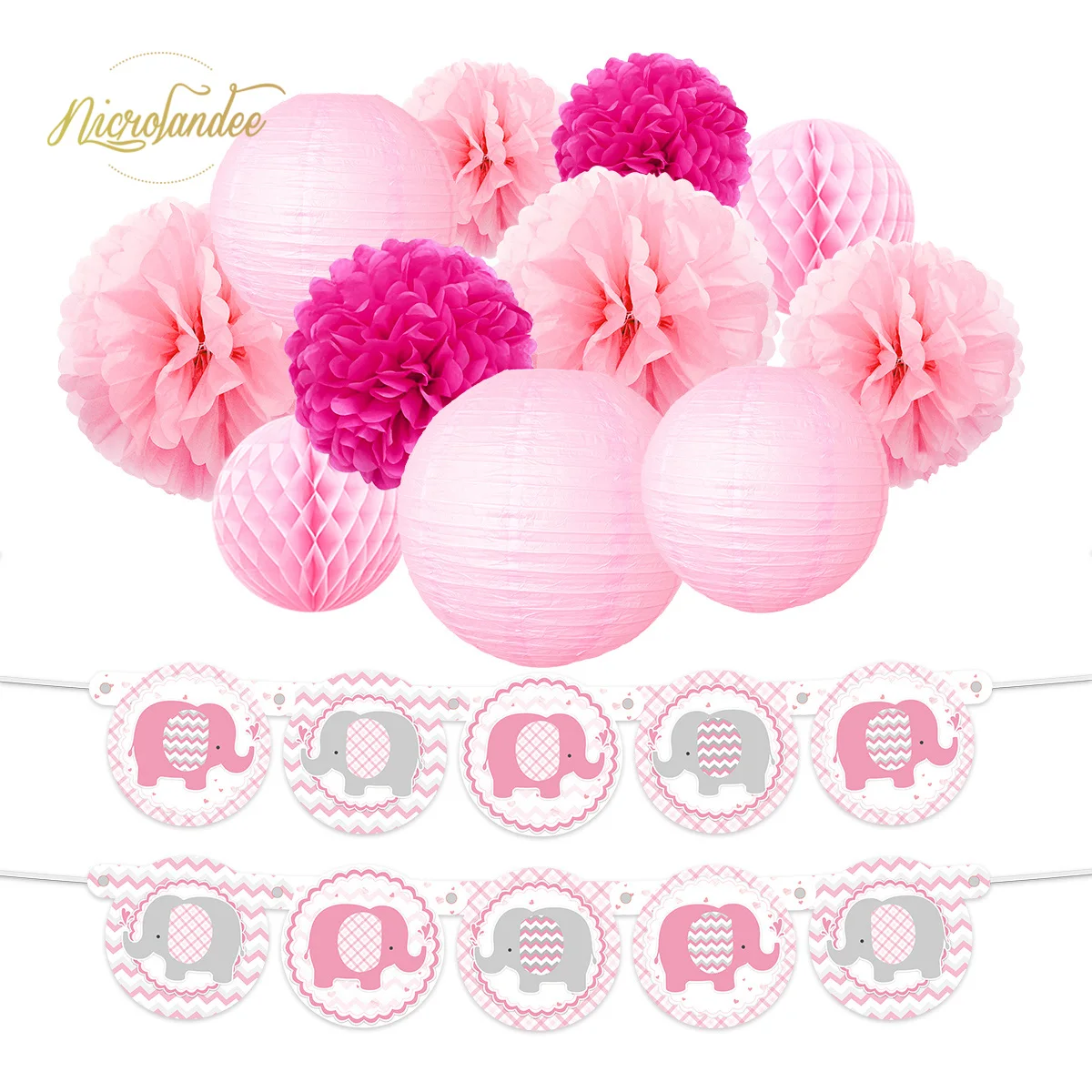 NICROLANDEE 12 pcs/set Elephant Blue Pink Baby Shower Kids Child Happy Birthday Decoration Kit Party DIY Decor
NICROLANDEE 12 pcs/set Elephant Blue Pink Baby Shower Kids Child Happy Birthday Decoration Kit Party DIY Decor
