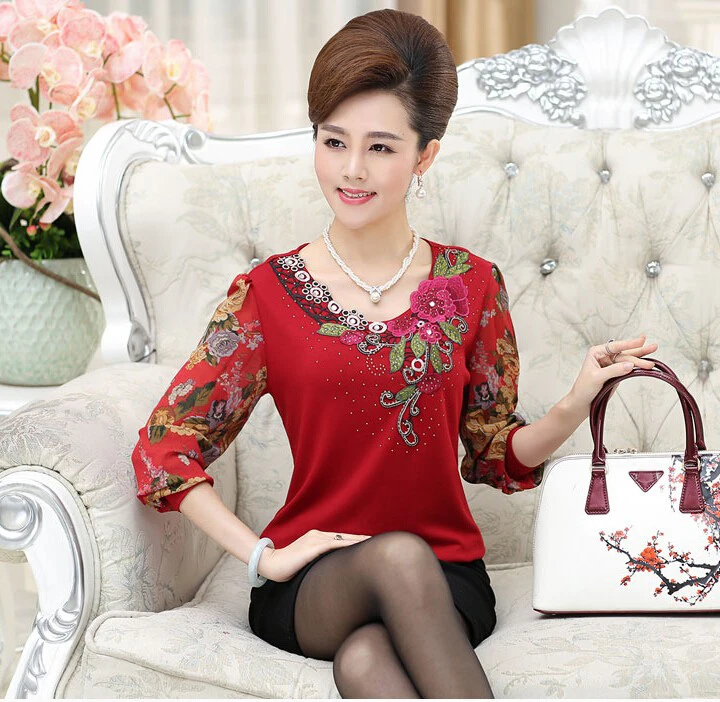Mother winter bottoming shirt plus velvet middle-aged women's spring and autumn shirt-sleeved cotton shirt LET-SETTING
Mother winter bottoming shirt plus velvet middle-aged women's spring and autumn shirt-sleeved cotton shirt LET-SETTING