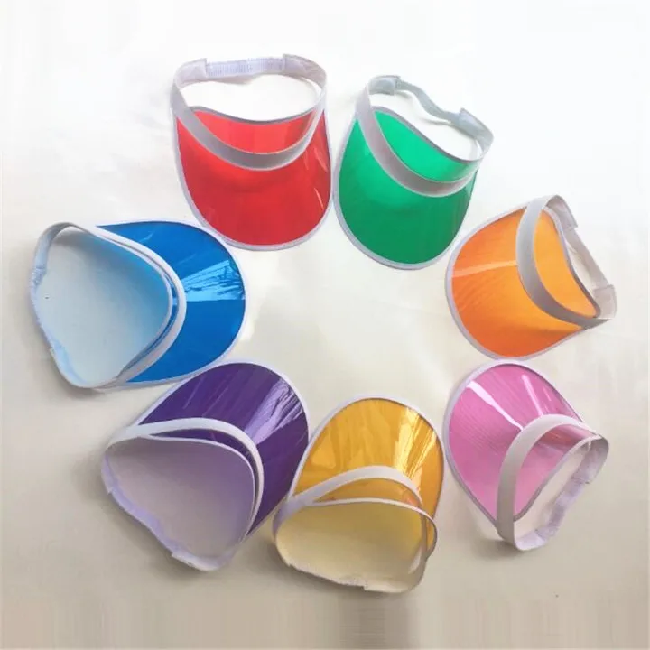 8pcs/lot Summer Candy Transparent PVC plastic Hats Women's Adjustable Multicolor Sun Visor Caps UV protection Beach Party Hats
8pcs/lot Summer Candy Transparent PVC plastic Hats Women's Adjustable Multicolor Sun Visor Caps UV protection Beach Party Hats