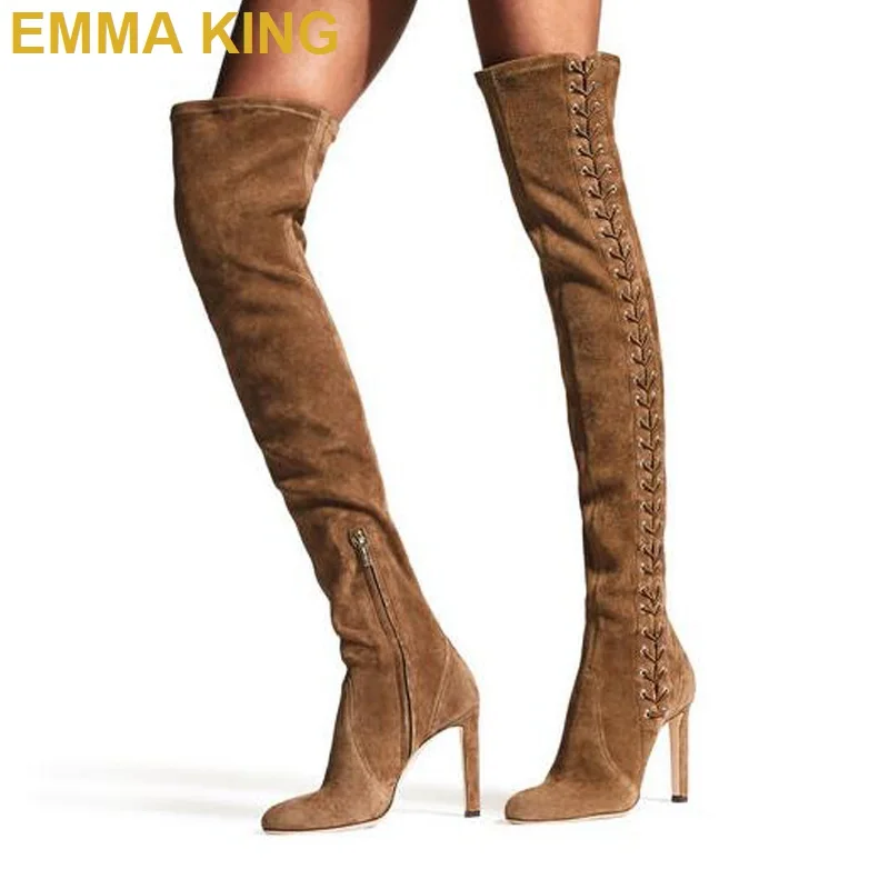 Fashion Suede Thigh High Boots For Women Brown Black Over The Knee Boots Pointed Toe Ladies High Heels Female Shoes Winter Boots
Fashion Suede Thigh High Boots For Women Brown Black Over The Knee Boots Pointed Toe Ladies High Heels Female Shoes Winter Boots