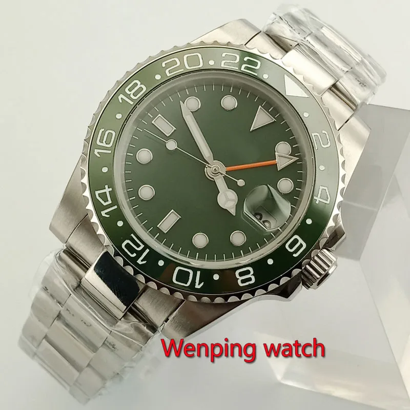 40 мм Bliger черный стерильный циферблат GMT автоматический Montre Браслет стальной корпус светящиеся мужские повседневные наручные часы W2679
40 мм Bliger черный стерильный циферблат GMT автоматический Montre Браслет стальной корпус светящиеся мужские повседневные наручные часы W2679