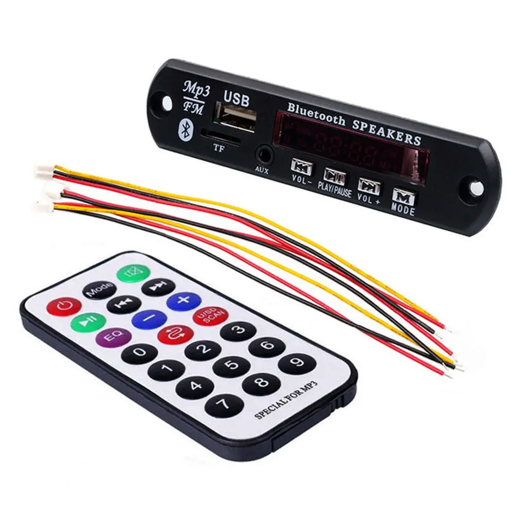 Universal Car USB Bluetooth MP3 7-12V WMA FM AUX Decoder Board Audio Module Support TF SD Card Decoder Board with Remote Control
Universal Car USB Bluetooth MP3 7-12V WMA FM AUX Decoder Board Audio Module Support TF SD Card Decoder Board with Remote Control